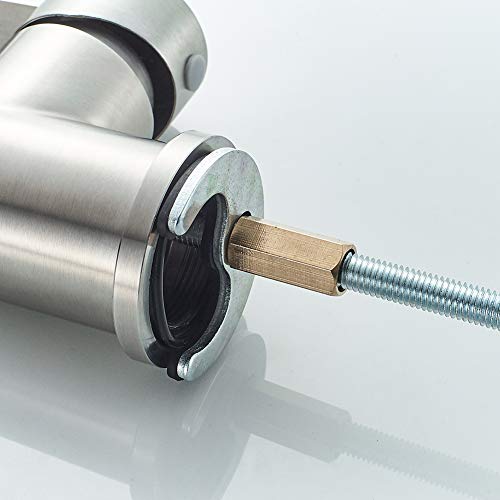 IBERGRIF M22119-1 Einhebel Küchenarmatur, 360° drehbar, Küchenarmatur mit Soft-Touch-Schlauch, Rot