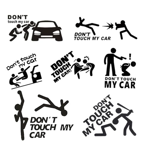 Xvilmaun Adesivi Don't Touch My Car, 7 pezzi di alta qualità per auto, adesivi per auto, testo divertente e di avvertimento, PVC impermeabile, per auto, camion
