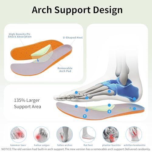 Wide Toe Box Womens Arch Support Walking Shoes Wide Width Slip On Sneaker for Foot Pain Relief Comfortable Plantar Fasciitis Tennis Shoes White Size 113