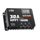LiTime 30A MPPTチャージコントローラー 12V/24V リチウムバッテリー/鉛蓄電池通用 99％高追跡効率 Bluetoothモジュール内蔵 パラメータ調整可能 LCDディスプレイ LEDインジケーター付き DC入力ソーラー充電コントローラー ソーラーパネル 太陽光発電 災害対策 停電対策 防災予備品 車中泊 船 キャンプ 日本語説明書付き