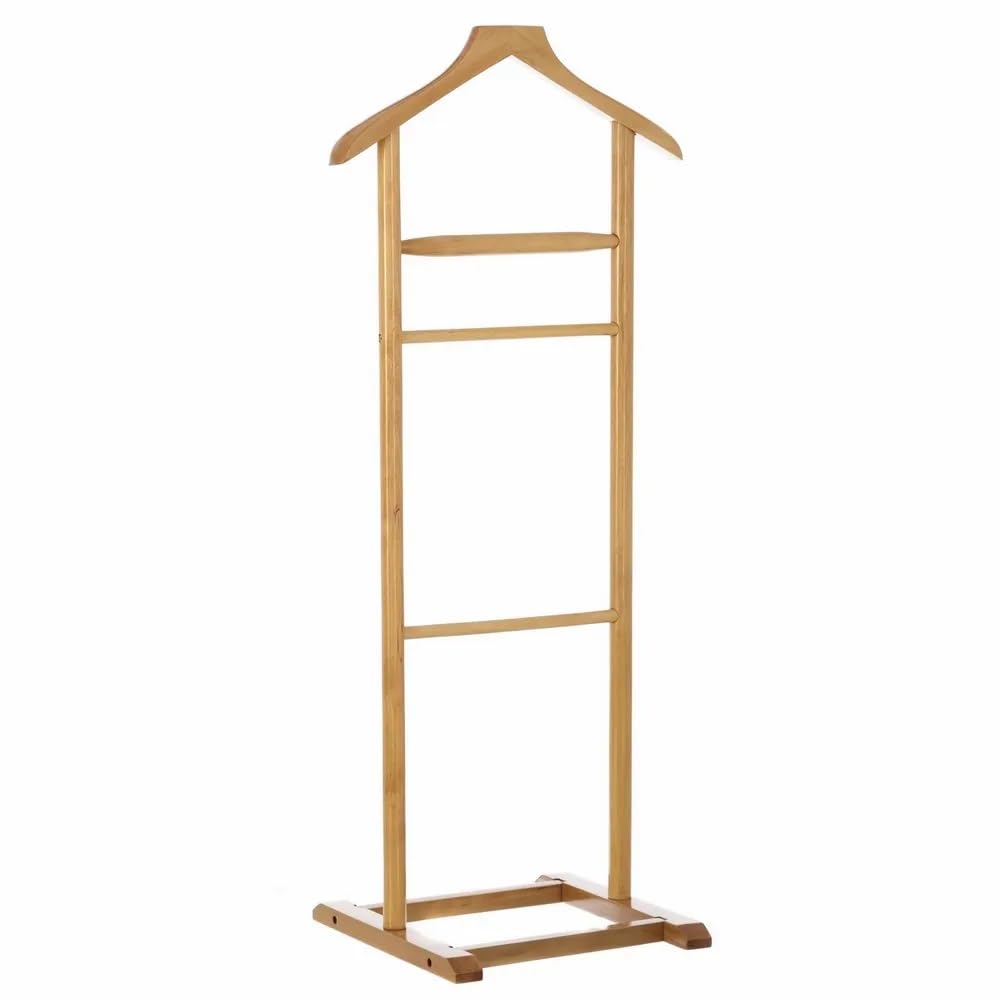 Perchero de Suelo Moderno Beige de Madera Natural para Dormitorio de 107 cm Galán de Noche Nordico (Natural)