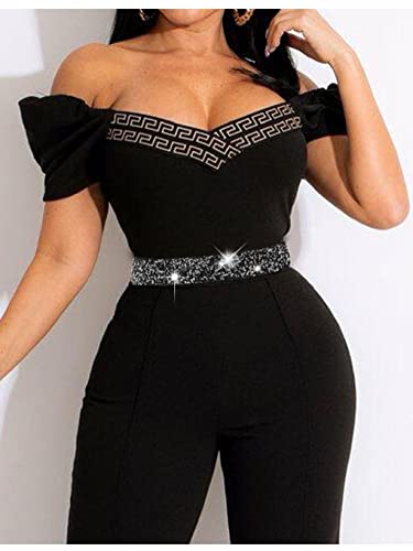 Yalice Balck Rhinestone Dress Belts for Women Elastic Waist Belt Shiny Crystal Wedding Sash Belt for Formal Costume3