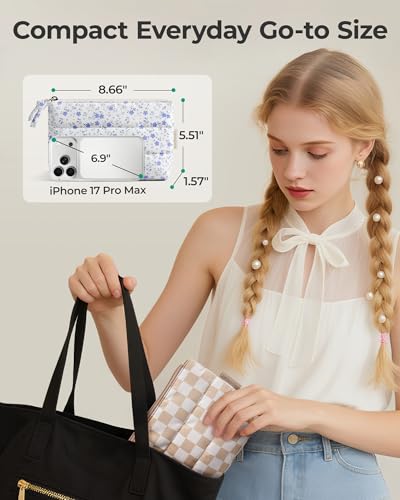 Image of BAGSMART Small Makeup Bag, Machine Washable Puffy Cosmetic Pouch