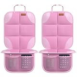 Smart eLf BABY チャイルドシート 保護マット 1680D素材 滑り止め 車 座席保護 シートプロテクター 用カーシートプロテクター 防水 摩耗性 汚れ防止 (ピンク)