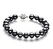 PearlsOnly - Kaitlyn Black 8-9mm Freshwater Cultured Pearl Bracelet-7 in length