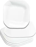 Kit 30 Pratos Grandes Descartáveis 23cm - Design Espiral, Alta Resistência para Refeições e Festas