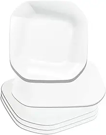Kit 30 Pratos Grandes Descartáveis 23cm - Design Espiral, Alta Resistência para Refeições e Festas