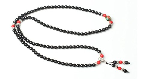 Image of Mala Beads Stretch Bracelet Black Obsidian & Tiger Stone, Buddhist Prayer Beads, Yoga Bracelets, Wear for Daily Meditation & Spiritual Growth, 6mm Meditation Beads, Unisex