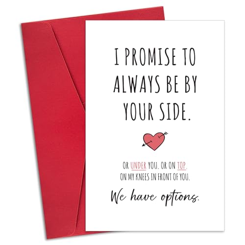 Ogeby Carte de Saint-Valentin amusante pour petit ami, petite amie, joli cadeau de Saint-Valentin pour lui, elle, mari, I Promise to Always Be by Your Side