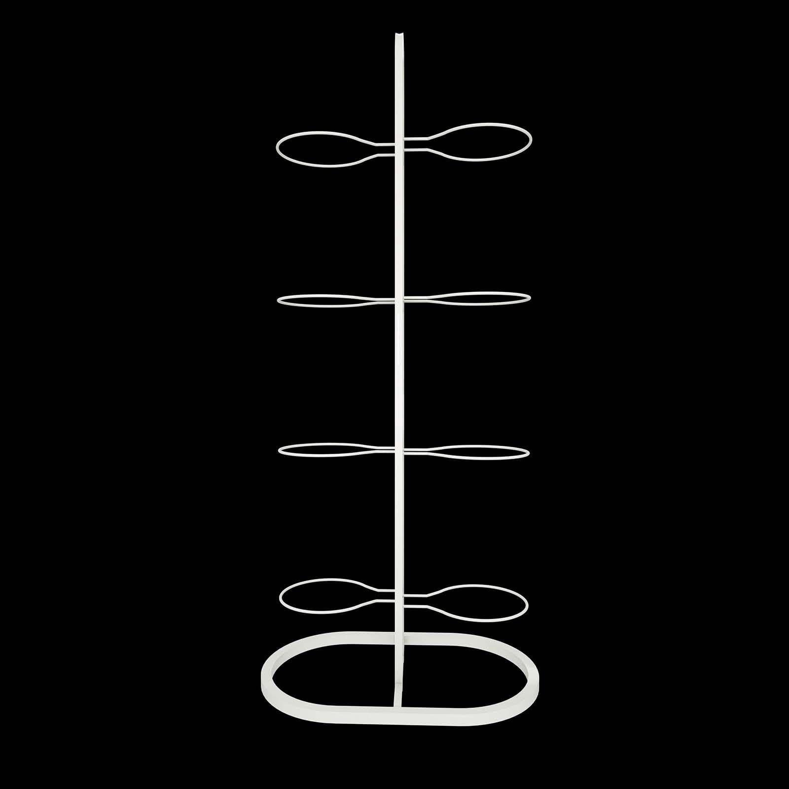 QSTDGVPW 8 Tier Ball Display Rack Vertical Soccer Stand Sports Equipment Organizer Garage Ball Organizer for Home, White