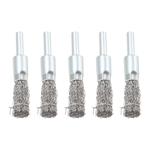 Image of EMSea 5 Pcs 12mm Wire Brush for Drill, 6mm Shank Stainless Steel Cup Brush Round Brush Replacement Part for Cleaning/Polishing/Rust Removal