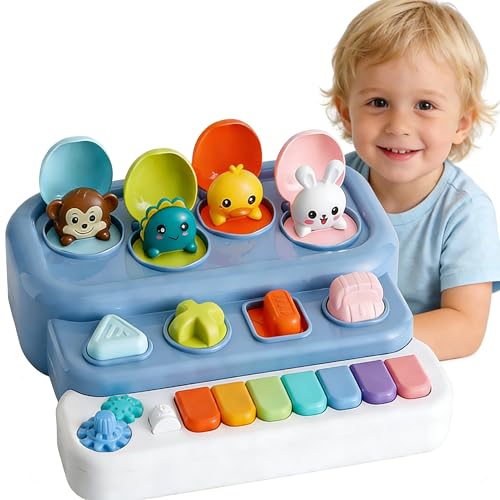 LESSETI Interactive Pop Up Music Piano Toy with Music &