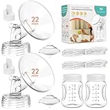 Breast Pump Parts Compatible with Spectra S1,S2,S9 Plus, Replacement Kit for Spectra Pump Parts 2PCS Include 22 mm Flange, Duckbill Valve, Tube,Bottle, Backflow Protector, Not Original Accessories