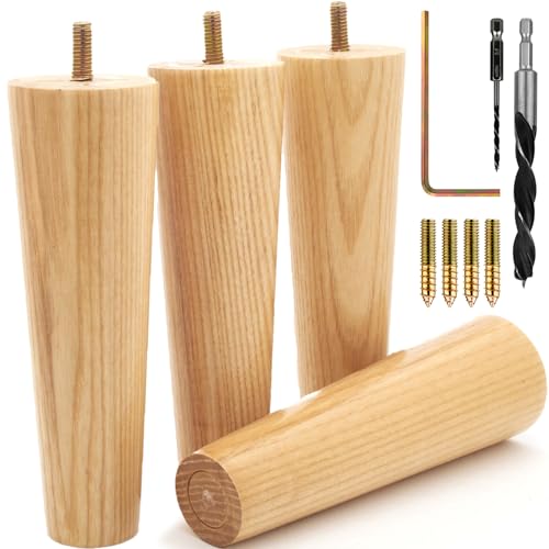 Airy Abode Premium Ash Wood Furniture Legs (Full Install Kit) - Pick Your Size and Color by Airy Abode - Used condition - US$25.05