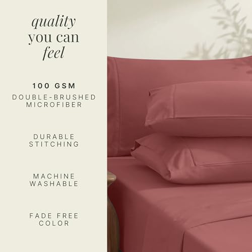 Image of Hearth & Harbor Bed Sheets, Luxury Soft 6 Piece Bed Sheet Set Extra Deep Pocket Fitted Sheets Fits Mattress up to 21 inch, Double Brushed Bedding Sheets & Pillowcases,