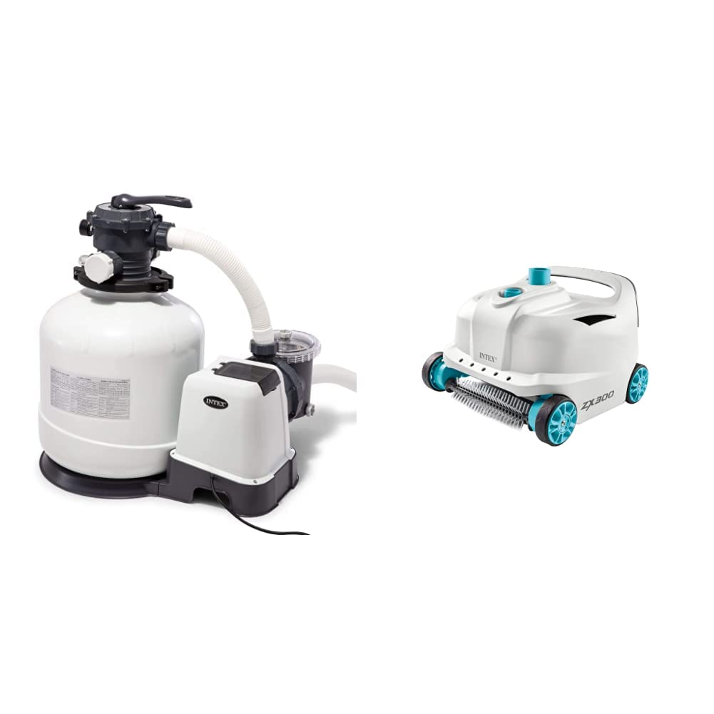 Pompe à sable Intex 3200 GPH et robot Zx300 pour piscine