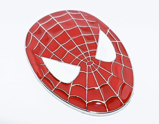 Image of VRT 3D Chrome Emblem Automotive Car, Bike Badges Logo Self Adhesive Sticker (Spider Face, Red)