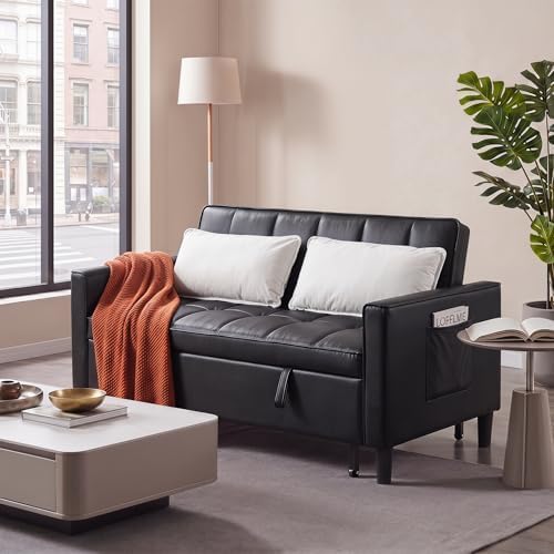 NicBex Leather Sleeper Sofa Bed