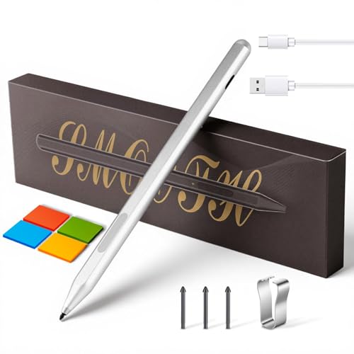 Glitfix Microsoft Surface Pen-Stylus Stift für Microsoft Surface Pro 12/11/9/8/7/6/5/4/3 Surface Go 4/3/2 Surface Laptop/Studio/Book 4/3/2 mit 1024 Druckempfindlichkeit Palm Rejection Surface Go Zu