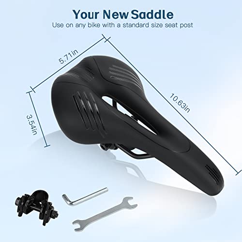 Tonbux Comfortable Bike Seat, Soft Bike Seat Cushion For Men Women Comfort, Breathable Bicycle Seat Replacement Compatible With Peloton, Padded Bicycle Saddle For Mountain Mtb Bmx Road Exercise Bike #TOP5