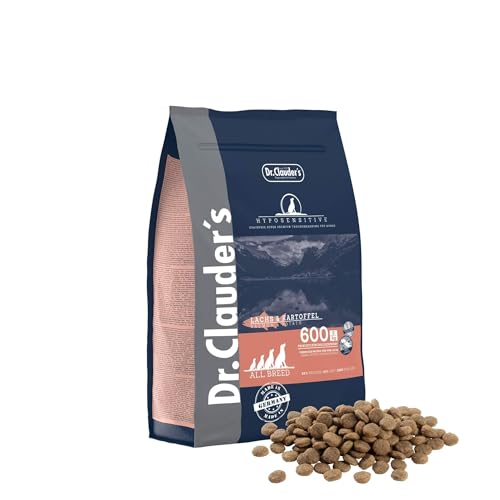DR.CLAUDER'S - Hyposensitive | Trockenfutter mit Singleprotein für Sensible, ausgewachsene Hunde. Getreide- und glutenfreies Alleinfuttermittel im Beutel | 350g Lachs&Kartoffel