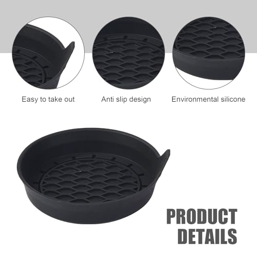Portavasos para carro de silicona negro, 4 piezas miniatura 3