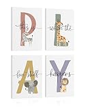 This is Where The Fun Stuff Happens Kids Playroom Wall Art: Inspirational Quotes Prints Posters Children Nursery Bedroom Wall Decor,Safari Animal Picture Boho Classroom Decor(8x12inch,Set of 4)