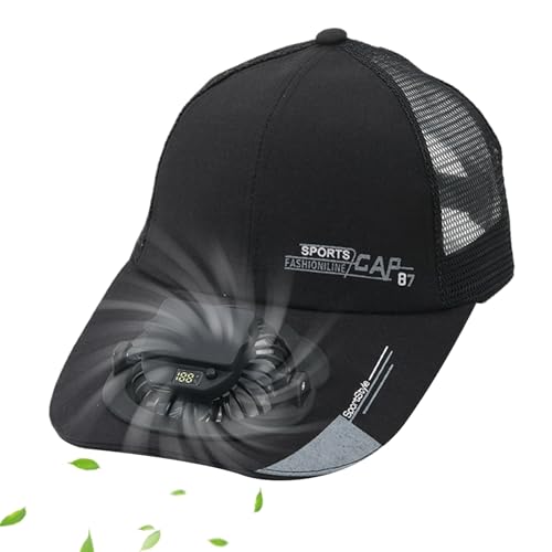 Gorra para Exteriores con Ventiladores - Gorra de Béisbol con Ventilador y Carga USB | de Secado Rápido 3 Velocidades Pantalla Digital Sombra Solar para Hombre Mujer Deporte Senderismo Ciclismo