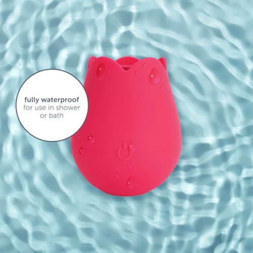Image of plusOne Rose Toy Vibrator for Women- Rechargeable, 10 Pulsing Settings, Red | Nipple and Clitoral Stimulator, Body-Safe Silicone, Waterproof, USB
