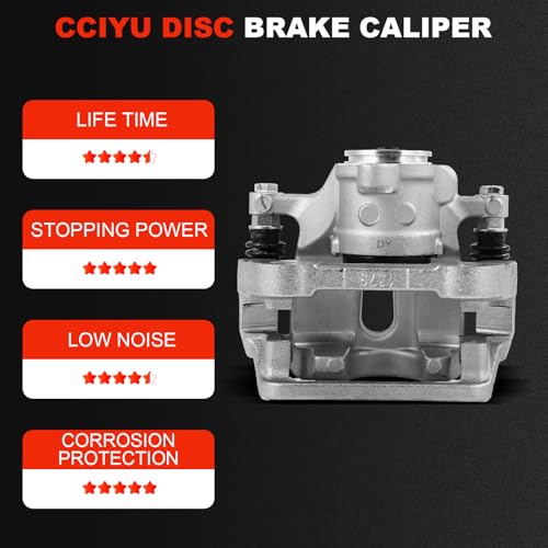 Image of cciyu Rear Left Brake Caliper Assembly w /Bracket 19B6688NM For Volvo For S60 /For S60 Cross Country /For S80 /For V60 /For V60 Cross Country /For XC60 /For XC70