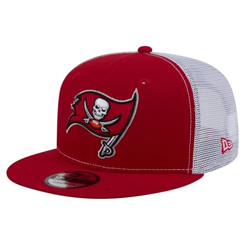 New Era Mens Red Tampa Bay Buccaneers Core Team 9FIFTY Trucker Snapback Hat