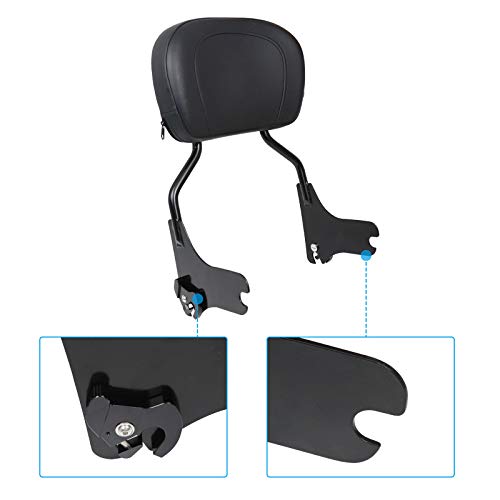 DSISIMO Black Detachable Upright Passenger Backrest Sissy Bar With Pad Fit For Touring Road King Street Glide FLHR FLHX FLHT FLTR 1997-2008