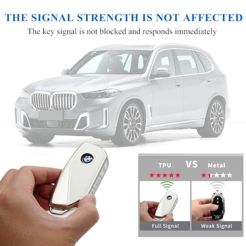 Image of Creativity For BMW X5 Key cover and Key chain accessories (White set)