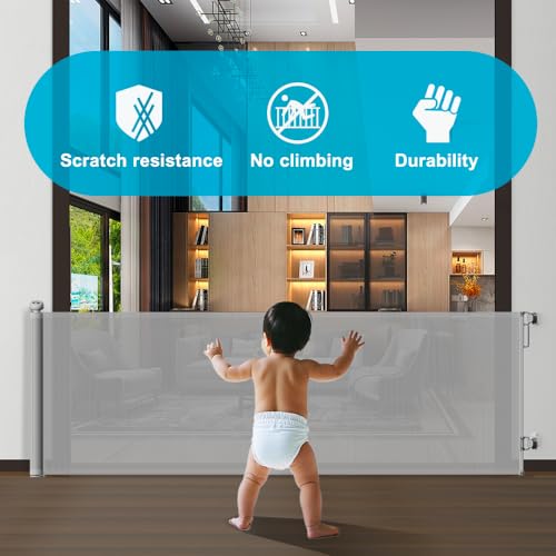 Docal Portão Retrátil Para Bebês De 120 Polegadas Extra Largo Para Grandes Aberturas, Portão Extra L