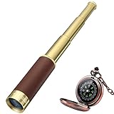 Laupha Retro Pirat Teleskop Monokular 25x30 Zoomable Vintage Kapitän Jack Spyglass BAK-4 Linse...