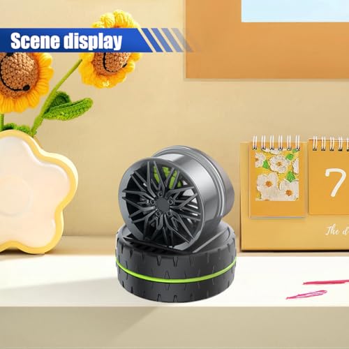 Image of Wheel Car Solar Energy Air Freshener, Car Air Purifier Dashboard Ornament, Car Rotating Perfume Aromatherapy Diffuser, Automotive Interior Scents Decoration for Car Office Home (Gray)