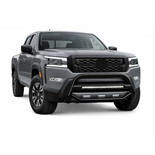 Image of Black Horse MAX Beacon Bull Bar No Skid Plate Black Compatible with 2005-2021 Nissan Frontier|2005-2007 Nissan Pathfinder|2005-2015 Nissan Xterra-MAB-NIFRB