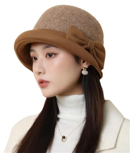 Chapeau melon en laine pour les fêtes et l'église style bob français chic