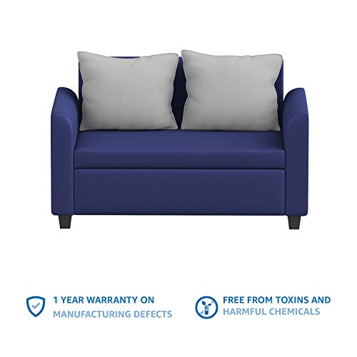 Amazon Brand Solimo Nigella Fabric 2 Seater Sofa (Blue)
