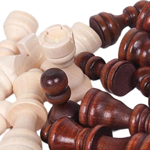 Wood International Schachfiguren-Set mit 32 gepolsterten Filzsockeln, 2,5 cm, traditionelle Spiele