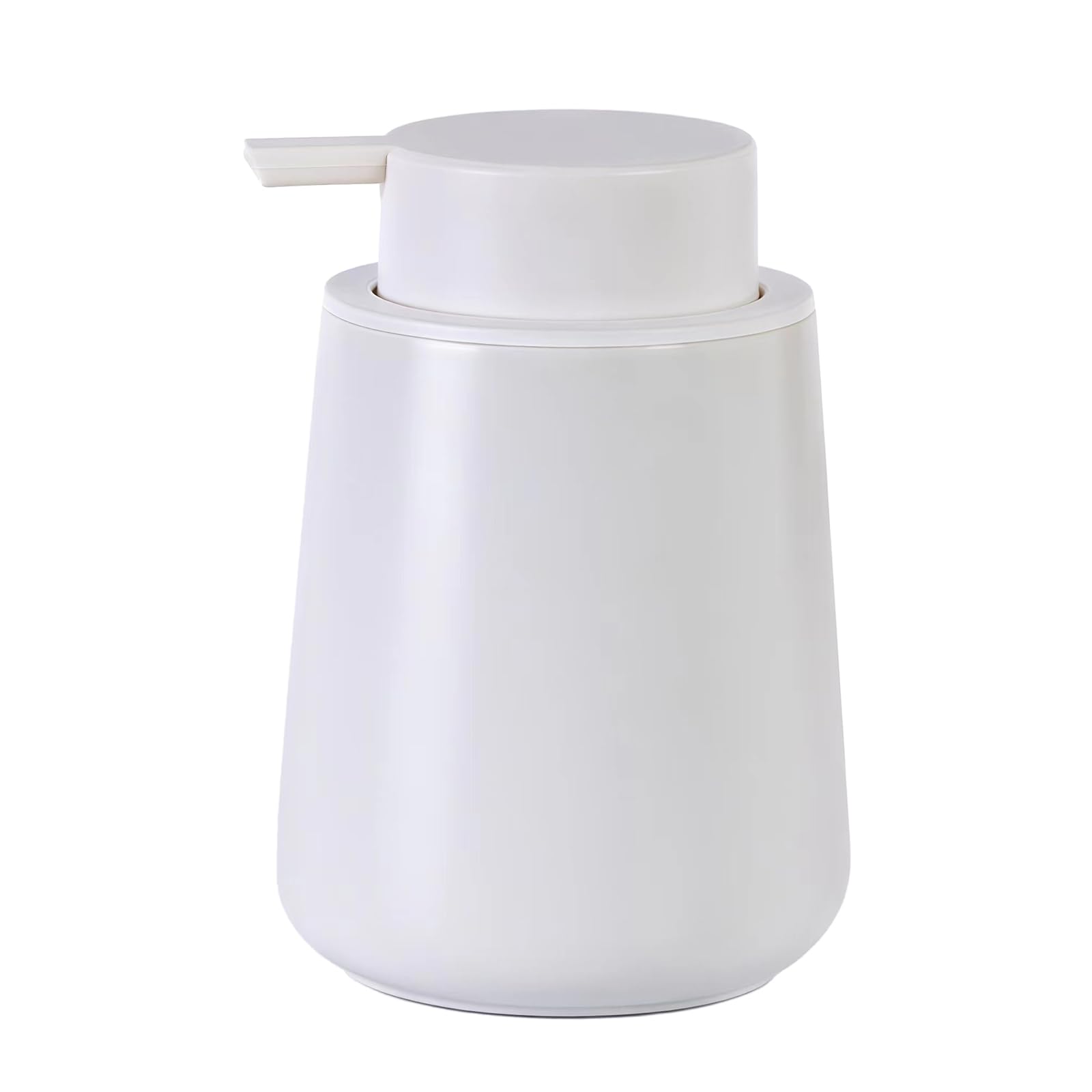 Glass Soap Dispenser Bathroom Countertop Shampoo and Conditioner Dispenser Washing Up Liquid Hand Soap Pump Bottle Kitchen Shower Gel Dispenser (White)