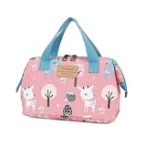 Smrcom Makeup Bag Cosmetic Bag For Women Girl Travel Makeup Bag Toilet Bag Zipper Organizer Bag Waterproof (Pink deer)