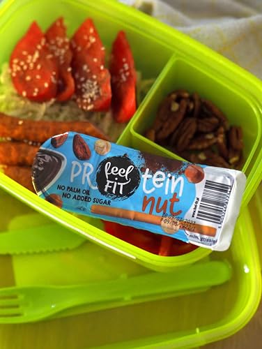 Feel FIT Protein nut & mini grissini, leckeren Haselnuss-Kakao-Creme und 7 knusprigen Brotsticks, Protein-Snack ohne Zuckerzusatz und ohne Palmöl 25 g