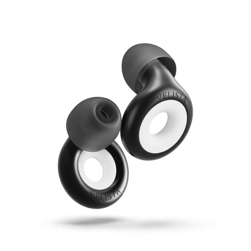 VELISTA Noise Cancelling Ear Plugs | Soft Silicone Reusable Earplugs with 6 Comfort Tips (S/M/L) | Secure Fit Noise Reduction for Sleeping, Travel, Flight, Work & Snoring – Black-image-45