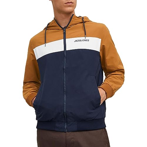 Jack & Jones Herren Jjerush Blocking Hood Bomber Noos Jacke, Rubber, XXL EU
