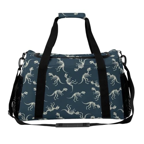 Dinosaur Bones Skeleton Gym Bag Duffel Bag for Women & Men Carry On Lightweight for Travel Sport