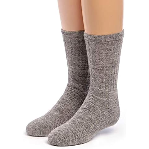 Warrior Alpaca Socks - Unisex Kid's Outdoor Alpaca Wool Socks - Terry Lined Foot - grey - L Cover