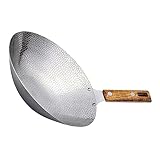 CLISPEED Gebratener Schweinefleischtopf rostfreie Wokpfanne Bratpfanne aus Stahl groß Sautepfanne Edelstahlpfanne pfannenwender Metallherd-Wok Wok zum Braten aus Edelstahl Rostfreier Stahl