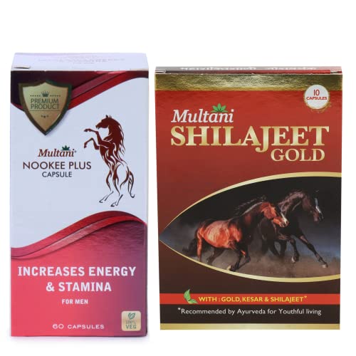 Image of Multani Shilajeet Gold Capsule 20 Capsule & Multani Nookee Plus Capsule 60 Veg Capsules Combo