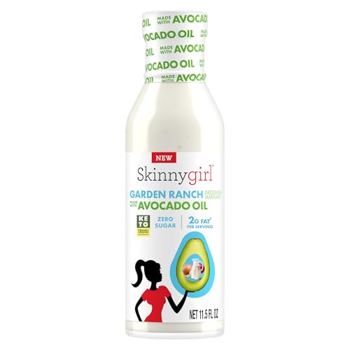 Skinnygirl Sugar Free Gluten Free Avocado Oil Salad Dressing, Garden Ranch, 11.5 Ounce